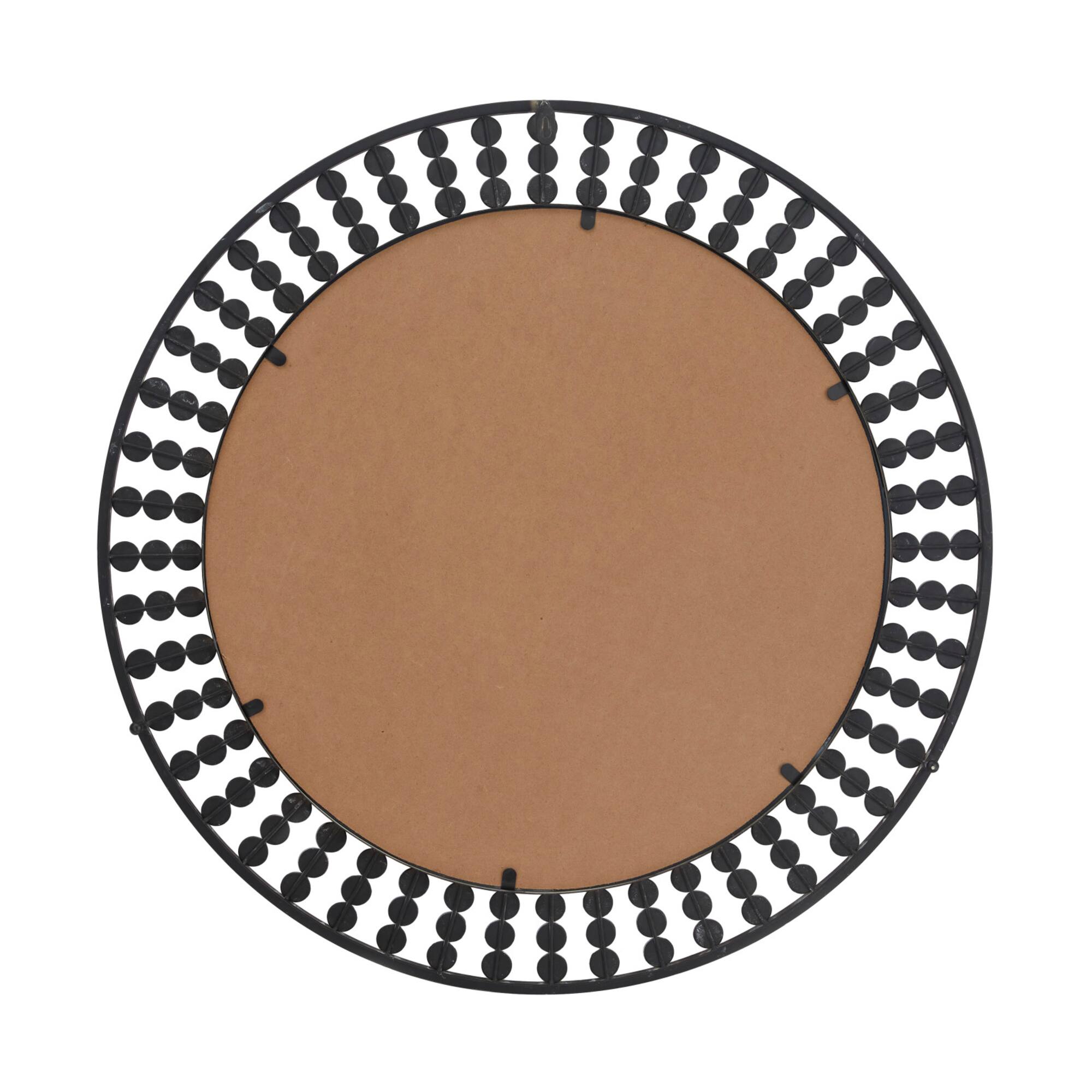 Black Metal Bohemian Wall Mirror, 31" x 2" x 31"
